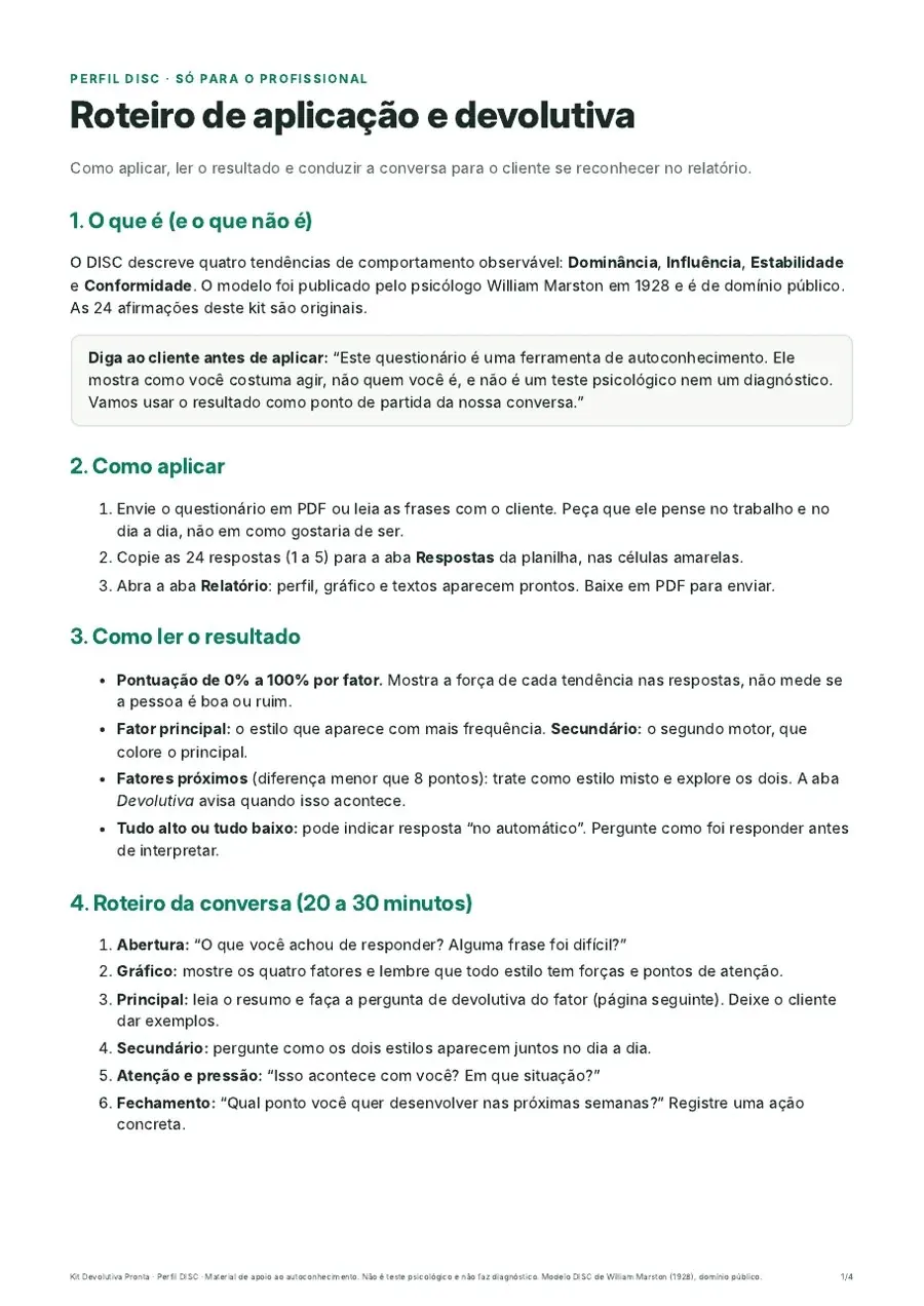 Roteiro de devolutiva
