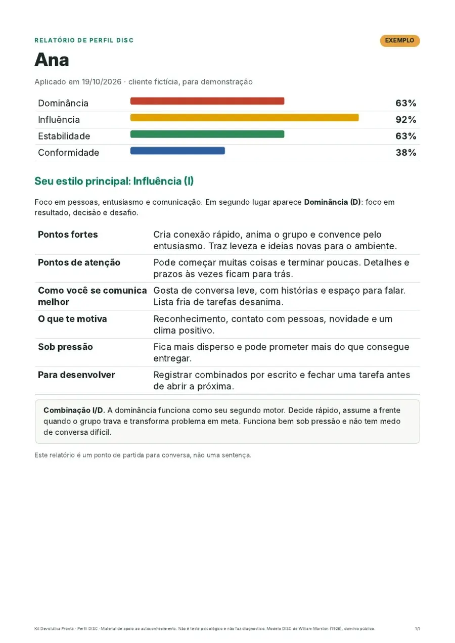 Relatório pronto (exemplo)