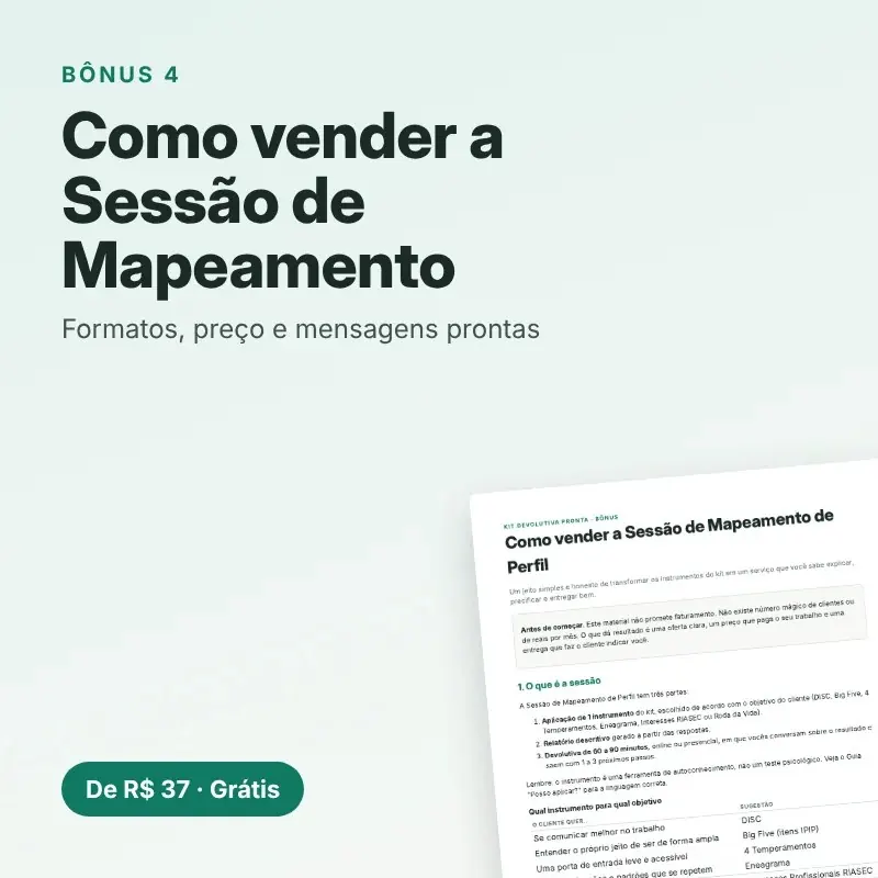 Capa do bônus Como vender a Sessão de Mapeamento de Perfil